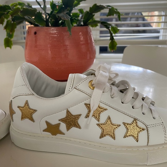 Zadig & Voltaire White Sneakers with Gold Stars - Picture 10 of 11